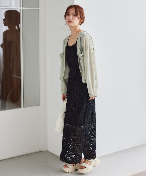 「mysty woman」 ノースリーブワンピース FREE ブラック レディース_画像9