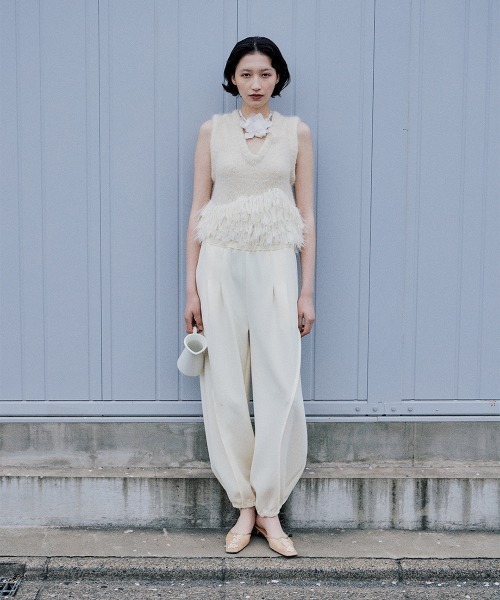 leinwande（ラインヴァンド） ベスト ジレ Alpaca Fringe Vest