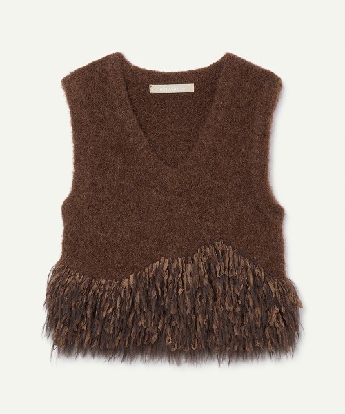 leinwande（ラインヴァンド） ベスト ジレ Alpaca Fringe Vest