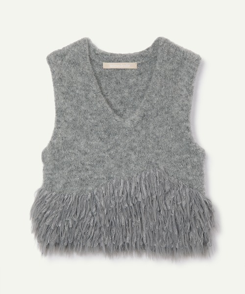 leinwande（ラインヴァンド） ベスト ジレ Alpaca Fringe Vest