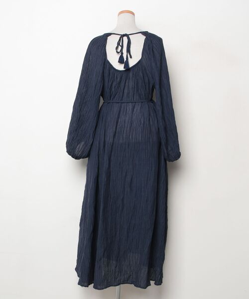 「WALANCE」 長袖ワンピース MEDIUM ネイビー レディース_画像2