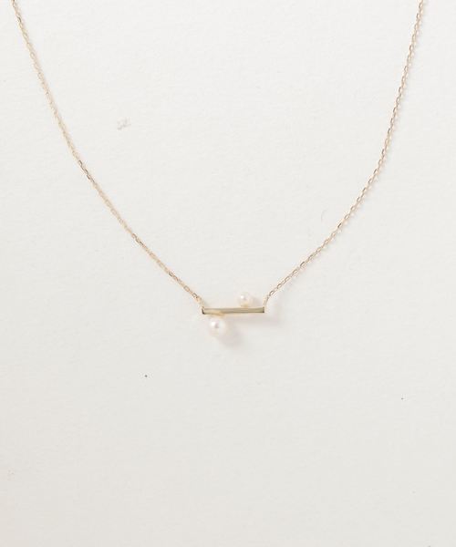 con affetto ネックレス K10淡水パールネックレス レディース