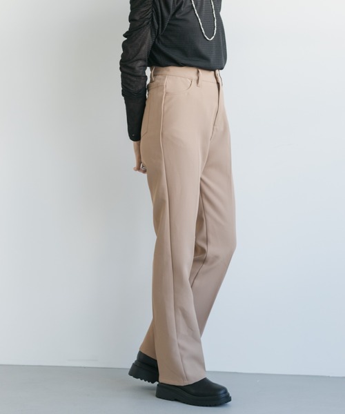 パンツ スラックス 【WEB限定サイズ0あり】ハイウエストカラーバリエスラックスパンツ|ZOZOTOWN |02