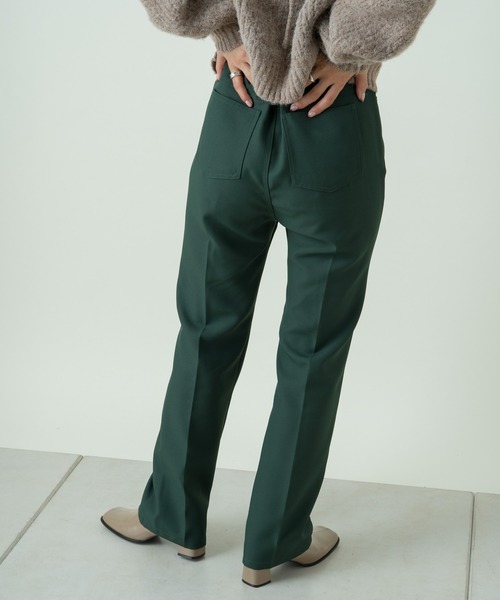 パンツ スラックス 【WEB限定サイズ0あり】ハイウエストカラーバリエスラックスパンツ|ZOZOTOWN |01