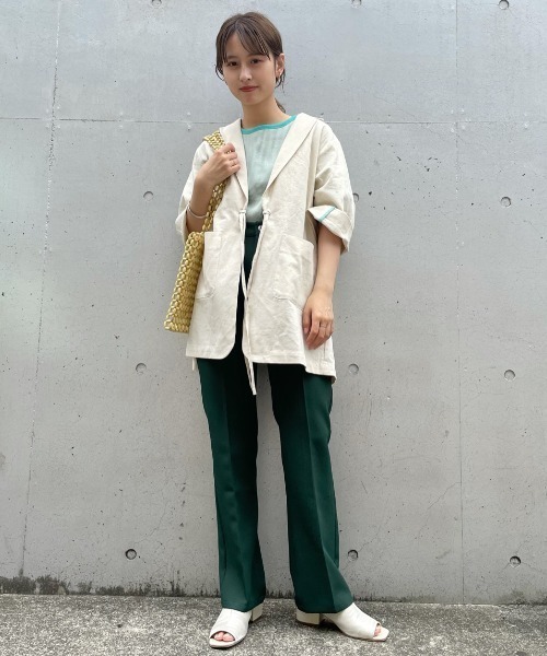 パンツ スラックス 【WEB限定サイズ0あり】ハイウエストカラーバリエスラックスパンツ|ZOZOTOWN |12