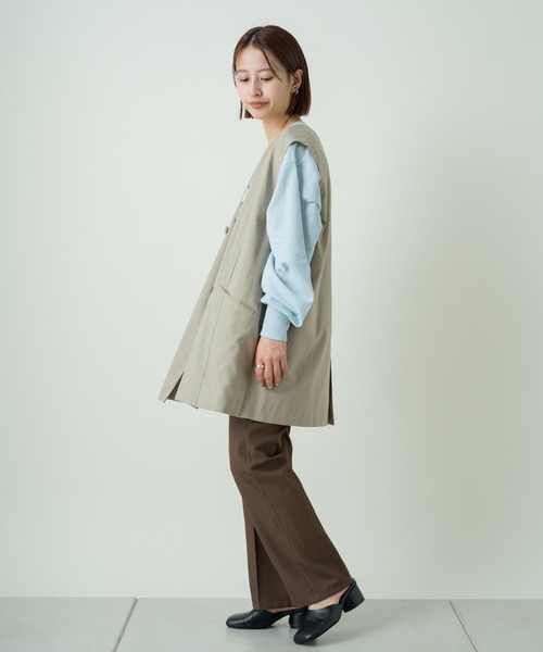 パンツ スラックス 【WEB限定サイズ0あり】ハイウエストカラーバリエスラックスパンツ|ZOZOTOWN |08