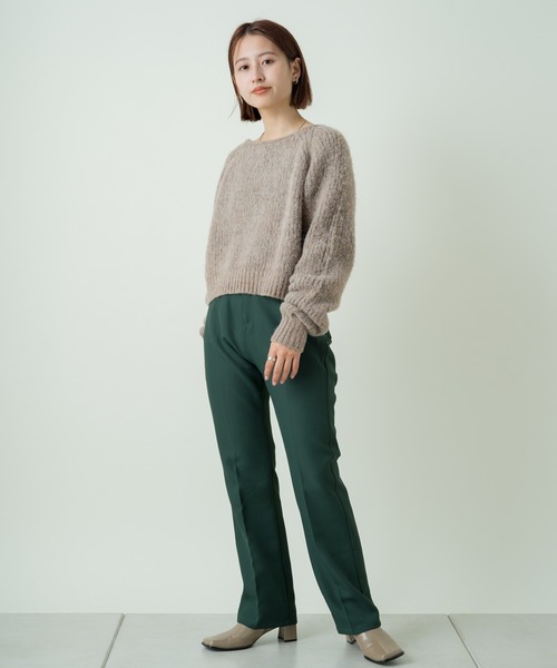 パンツ スラックス 【WEB限定サイズ0あり】ハイウエストカラーバリエスラックスパンツ|ZOZOTOWN |16