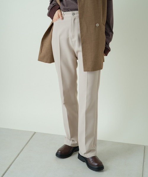 パンツ スラックス 【WEB限定サイズ0あり】ハイウエストカラーバリエスラックスパンツ|ZOZOTOWN |05