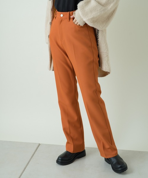 パンツ スラックス 【WEB限定サイズ0あり】ハイウエストカラーバリエスラックスパンツ|ZOZOTOWN |21