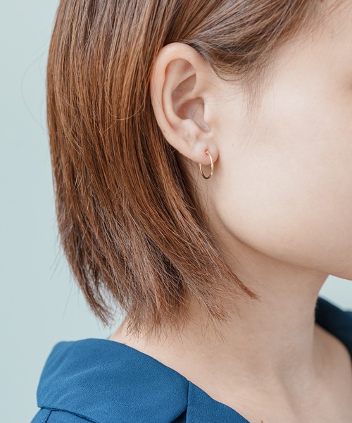 みのり 　k18ピアス　スクリューチェーンフープピアス　1.85㎜幅 TRIDEA JEWELRY k18 フープ ピアス 18k 18金 レディース 幅2mm