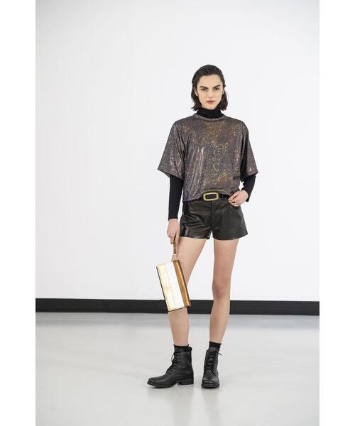新品 未使用 半額 agnes b.(アニエスベー) ハイネック半袖ニット 黒 コットン タートルネック 長袖 ニットトップス 