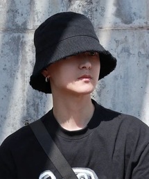 ブラック バケットハット フリンジ仕上げ ARCHIVER 帽子 ハット 「Bz」コットンフリンジバケットハット メンズ