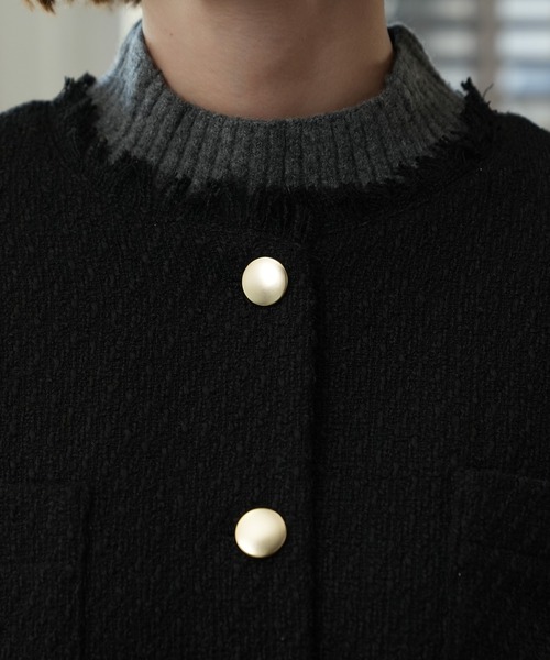 TRUDEA（トルディア） ジャケット ブルゾン ミックスツイードブルゾン