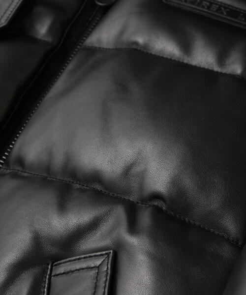AVIREX ダウンジャケット ダウン LEATHER DOWN BOMMER JACKET