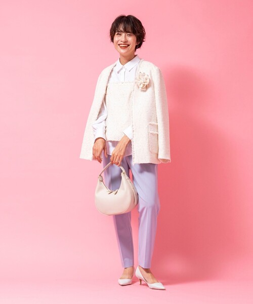 【新品】ノーリーズ ウォッシャブル 愛されイージータックスリムパンツ ライラック NOLLEY'S パンツ ウォッシャブル愛されイージータックスリム
