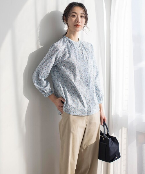 J.PRESS ジェイプレス リバティプリント半袖ブラウス シャツ J.PRESS ジェイプレス リバティプリント半袖ブラウス シャツ