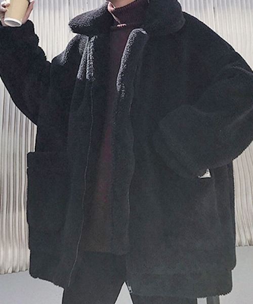 ALMO コート アウター もこもこボアオーバーサイズジャケット(NEZ