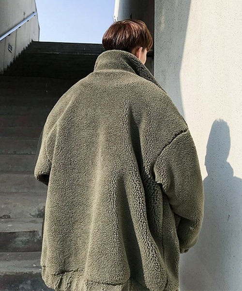 ALMO コート アウター もこもこボアオーバーサイズジャケット(NEZ
