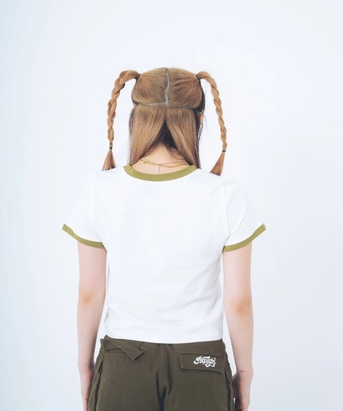 tシャツ Nope girl Sporty ringer t-shirt レディース NOPE GIRL SPORTY RINGER T-SHIRT – YZ