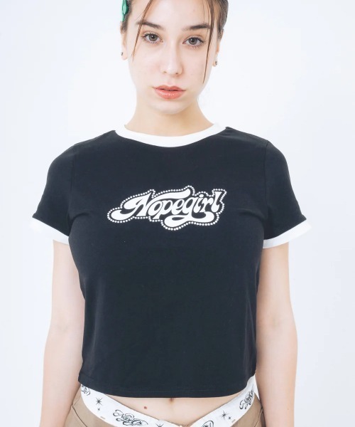 tシャツ Nope girl Sporty ringer t-shirt レディース Nope Girl tシャツ girl Sporty ringer t-shirt レディース