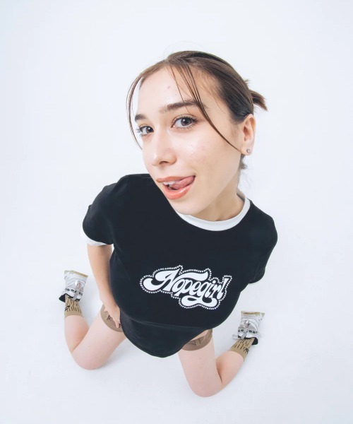 tシャツ Nope girl Sporty ringer t-shirt レディース Nope Girl tシャツ girl Sporty ringer t-shirt レディース