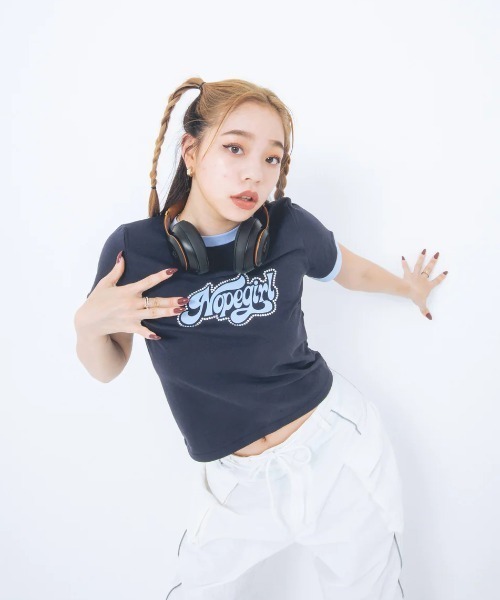 tシャツ Nope girl Sporty ringer t-shirt レディース NOPE GIRL SPORTY RINGER T-SHIRT – YZ