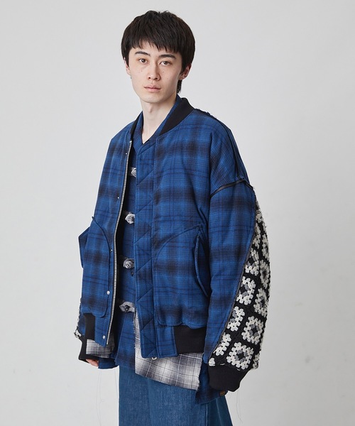 DISCOVERED ブルゾン アウター PENDLETON CROCHET SLEEVE MA-1
