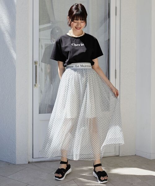 MAJESTIC LEGON（マジェスティックレゴン） スカート ウエストロゴ