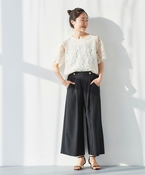 【美品】グレースクラス クロップド パンツ ホワイト 38 美品】グレースクラス クロップド パンツ ホワイト 38 美品