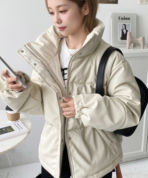 ●美品●JOTT(ジョット)ニットダウンブルゾン●グレージュ JO8165EM000139_fw_thumbM.jpg