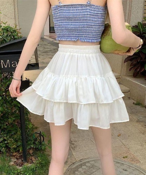 Sibra（シブラ） スカート ダブルフリルフレアミニスカート : ZOZOTOWN