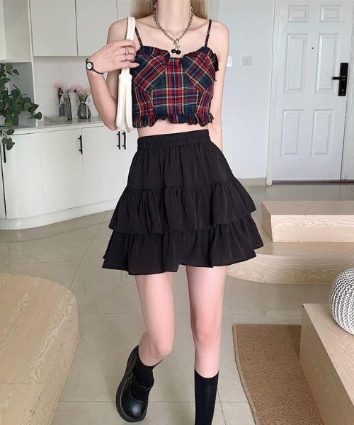 Sibra（シブラ） スカート ダブルフリルフレアミニスカート : ZOZOTOWN