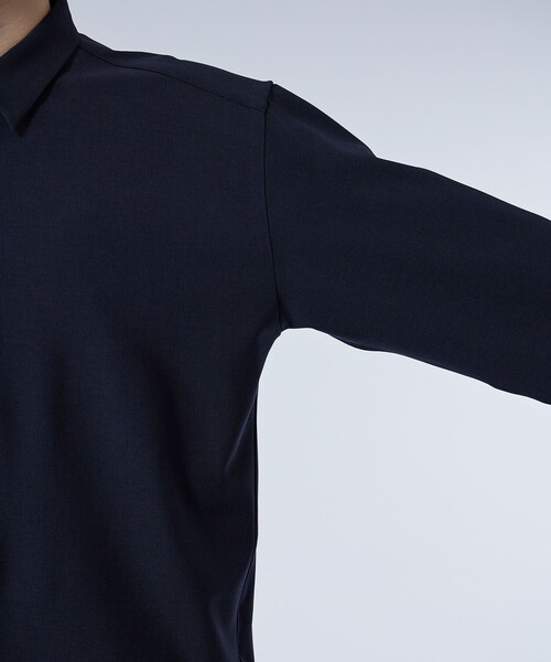 あき504 ラッセルノ　ストレッチロングスリーブシャツ　ネイビー　メンズ UNITED TOKYO シャツ SUPER STRETCH ロングスリーブシャツ