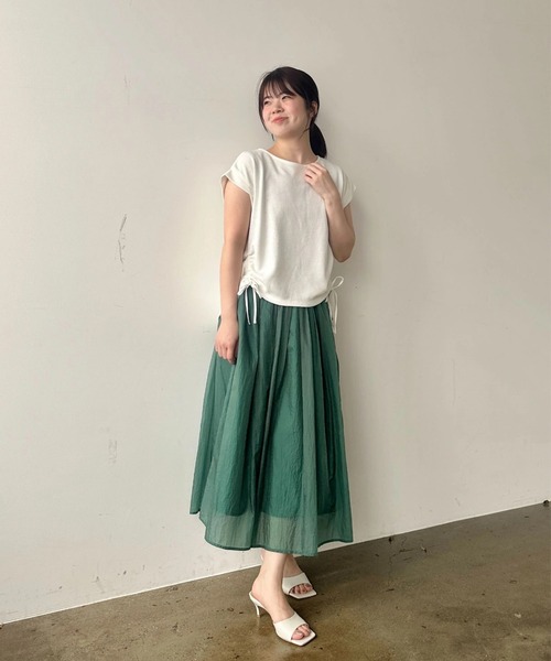tシャツ カノコサイドドロストカットトップス「低身長・小柄女性」 レディース tシャツ カノコサイドドロストカットトップス「低身長・小柄女性