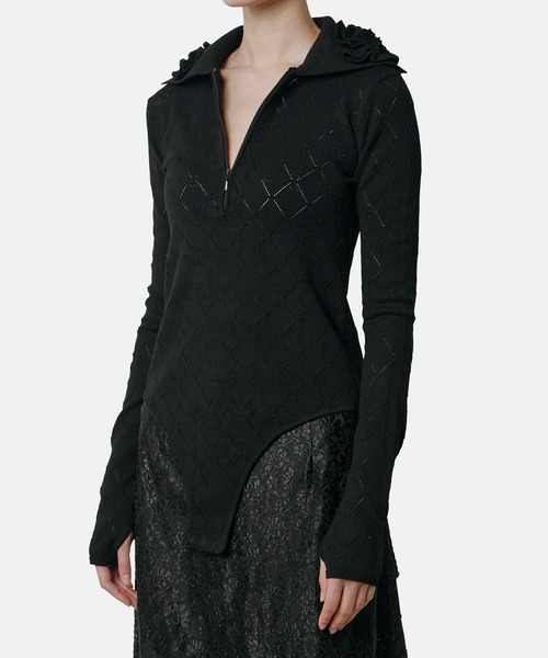 IRENENNE（アイレネ） ニット アイレットパターンボディスーツニット