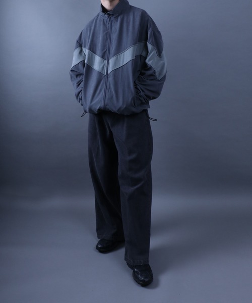 ANPAS ナイロンジャケット Nylon Fabric V-Line Color Switching