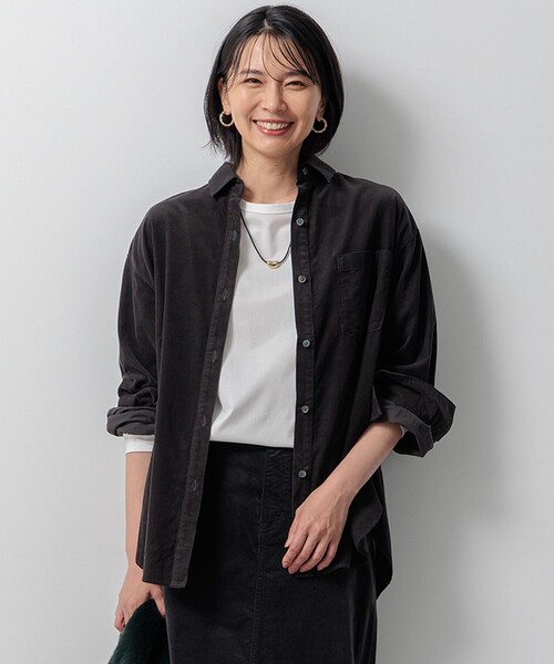 ブラウス シャツ 「洗える」コットン コーデュロイ ブラウス レディース 23区 ブラウス シャツ 「洗える」コットン コーデュロイ