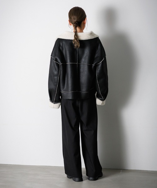 LAKOLE（ラコレ） ブルゾン アウター フェイクムートンブルゾン