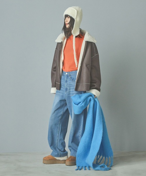 LAKOLE（ラコレ） ブルゾン アウター フェイクムートンブルゾン