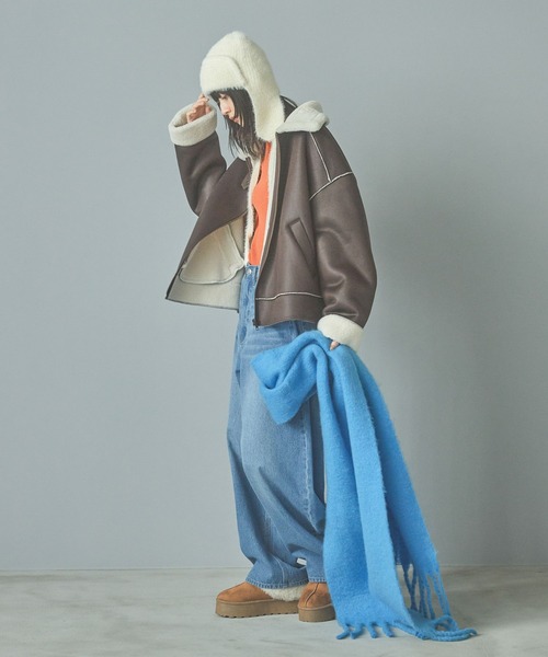 LAKOLE（ラコレ） ブルゾン アウター フェイクムートンブルゾン