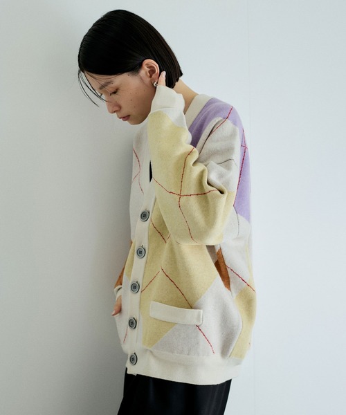 カーディガン 「St.Johns 3rd club for ADAM ET ROPE'」別注アーガイル