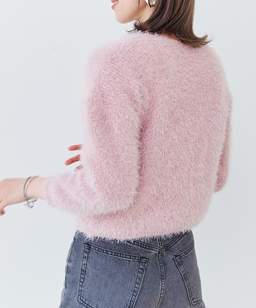 ニット セーター 「Fizz/フィズ」　レースミックスシャギーニット レディース Fizz/フィズ】 レースミックスシャギーニット（ニット/セーター