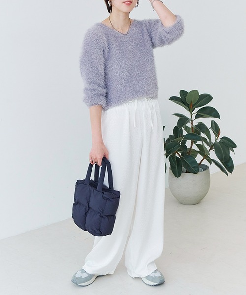 ニット セーター 「Fizz/フィズ」　レースミックスシャギーニット レディース Fizz ニット セーター 「Fizz/フィズ」 レースミックスシャギー