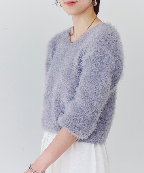 Fizz ニット セーター 「Fizz/フィズ」 Vネックシャギーニット