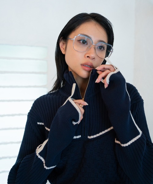 ニット セーター EMB Half Zip Cropped Knit レディース EMB Half Zip Cropped Knit（ニット/セーター）｜JUEMI