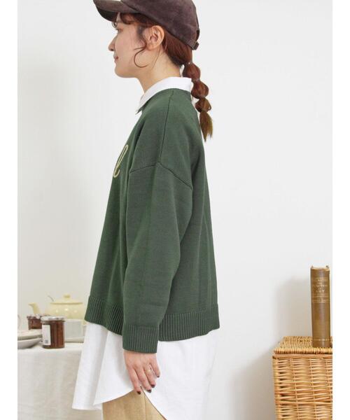 Samansa Mos2（サマンサモスモス） ニット セーター ロゴ刺繍ニット