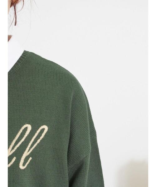 Samansa Mos2（サマンサモスモス） ニット セーター ロゴ刺繍ニット