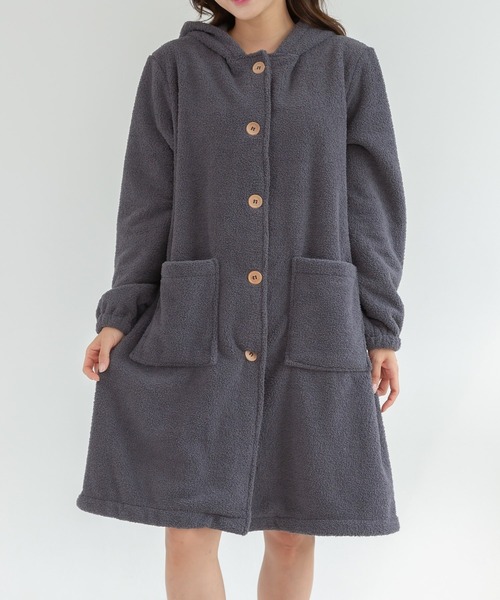 DAY CLOSET パジャマ ルームウェア レディース 長袖フード前開き
