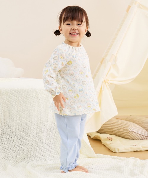 Combi mini パジャマ のびのび腹巻付き毛玉ができにくいスムース長袖