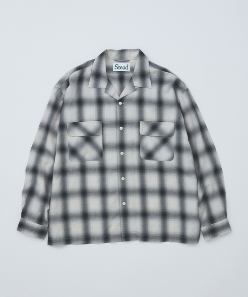 Stead 25S/S コットン / レーヨン オンブレオープンシャツ ホワイト JOURNAL STANDARD J.S HOMESTEAD シャツ J.S.Homestead / Stead